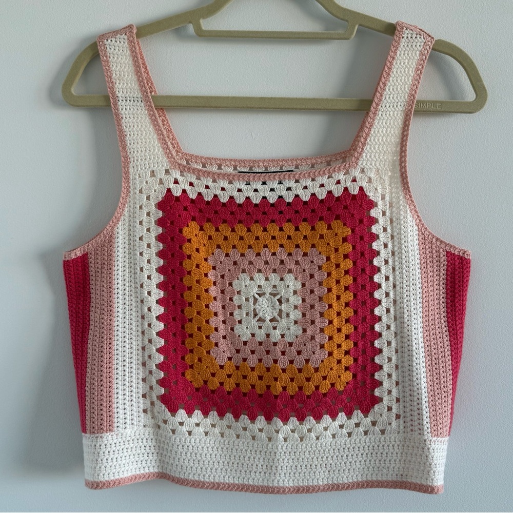 DKNY Multicolor Crochet Crop Top